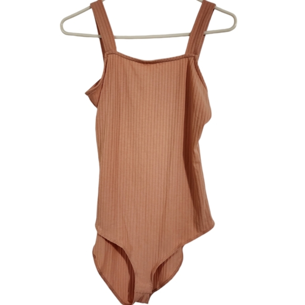 Vanilla bay ribbed pink snapbutton bodysuit‎